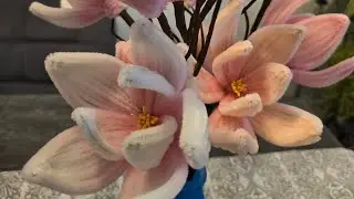 Magnolias tutorial with pipe cleaners/Magnolien mit Pfeifenreiniger/ #magnolia#flowertutorial#diy 