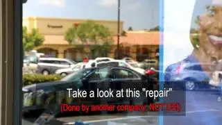 Graffiti in Window Removed (scratched glass repair- no distortion)
