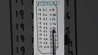 Learn Table Of 19 | Table Of 19 in English | Maths Table #multiplication #tables
