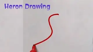 Beautiful Heron drawing from letter S | Easy drawing step by step for beginners | Bird drawing |
