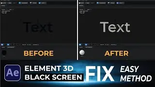 FIX Black Screen Problem in Element 3D After Effects Now?