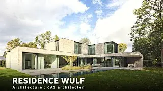 Modern House Design Combining Brick and Glass decorated with old oak and beech trees