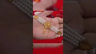 Latest pearl choker necklace design #necklace#short#shorts#gold