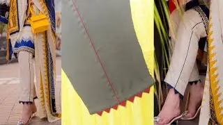 Triangle and Piping Lace Making Stylish Trouser Design Stitching by//Alisha designing