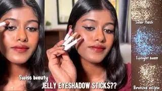 Is Swiss Beauty Jelly Eyeshadow Sticks Actually Good? | Indepth Review | Glittery Eyeshadow | Tamil