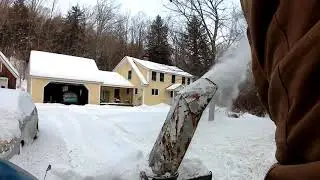 Snow blowing with the Fordson Super Major in 3 degree weather
