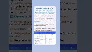 Comment r&eacute;parer la cl&eacute; USB d&eacute;tect&eacute;e mais inaccessible ?