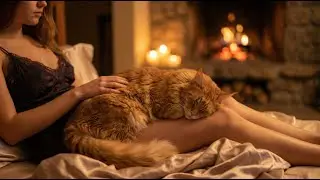 The Perfect Evening: Fireplace Sounds and Purring Cat ASMR