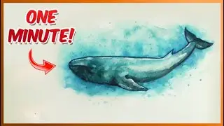 Painting a WHALE 🐳 with Ink and Waterocolors