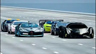 Devel Sixteen Black Edition 2020 vs Bugatti Hypercars - Drag Race 20 KM