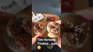 Tiny yum Tim Hortons Timbits #shorts