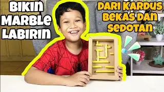 DIY Cara Membuat Marble Labirin Dari Kardus Bekas dan Sedotan | Almer Go