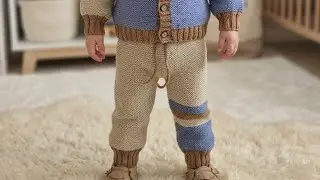 KOLAY İKİ YAŞ BEBEK PANTOLON YAPIMI ✅️ HAROŞA ÖRGÜ DİKİŞSİZ PANTOLON YAPIMI 