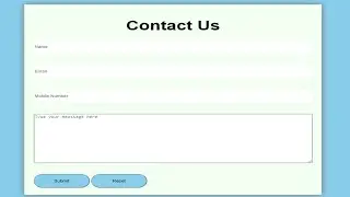 Contact form using HTML and CSS
