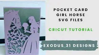 Pocket Card Girl Horse Bouquet SVG FILES TEMPLATES Cricut Tutorial