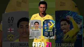 🏴󠁧󠁢󠁥󠁮󠁧󠁿 JUDE BELLINGHAM worst vs best card in EVERY FIFA! (21-24)⚽ #fifa #fc24 #fc25 #bellingham