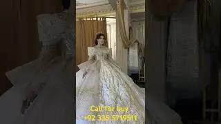 👑 2025 Royal Bride Look! Handmade Pearl Crystal Wedding Dress | Queen Fashion
