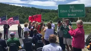 Sgt. Dillon Baldridge Bridge dedication bridge sign
