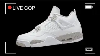 Кроссовки LIVE COP AIR JORDAN 4 TECH WHITE OREO
