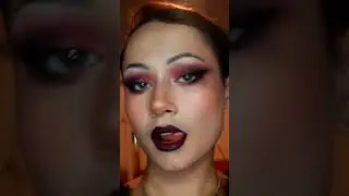 red smokey eye & bold eyeliner ❤️🖤#colorfulmakeup #glammakeup #boldmakeup #makeup #makeuptutorial
