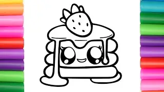 HOW TO DRAW A CUTE PAN CAKE❤️🟨🟧🟧