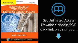 Download Cengage Advantage Books: Essentials of the Legal Environment Today (Miller Business Law PDF