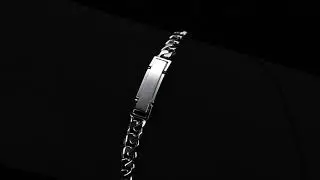 Mens' Platinum Bracelet   Standard 011 Curb Chain width 6mm