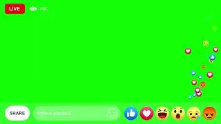 FREE Facebook LIVE GREEN SCREEN Overlay | No Copyright Stream UI with Reactions VFX