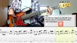 Coldplay - Paradise BASS COVER + PLAY ALONG TAB + SCORE