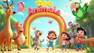 Kids Zoo Animals Song | Antelope, Ostrich, Koala & Parrot | Learn Animal Sounds & Nursery Rhymes