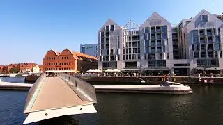 Rotating and Lifting Bridges in Gdansk, Poland. Swing Bridge and Drawbridge Wartka
