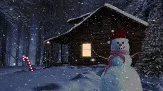 Winter Storm Ambience with Snowman ⛄ Wind Sounds And Relaxing Background Music ❄️