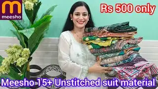 Meesho🛍️15+partywear unstitched suit material ❤️ cotton, organza, Georgette suit, review #meesho 