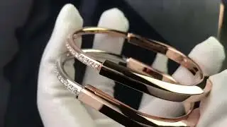 Custom Made Tiffany Lock Bracelet 18K Real Gold With Diamonds 