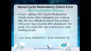 Easy way to fix Data Error Cyclic Redundancy Check on Pst file