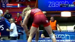 1/8 WW - 46 kg: O. M SHORE (USA) v. S. KIZMAZ (TUR)