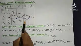 Gauss central difference table formula || Gauss forward & backward central difference formula