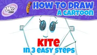 How to draw a cute cartoon kite in 3 easy steps with John Marc