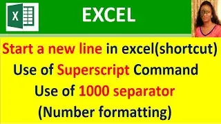 EXCEL: Formatting cells and Numbers
