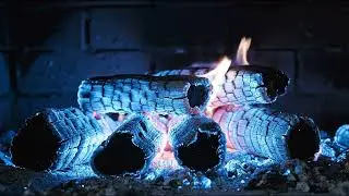 Blue Fire Embers for 1 Hour | Relaxing Fireplace Crackling Sounds