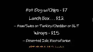 Island party hut Chicago Riverwalk food and Drink menu