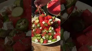 Watermelon Cucumber Feta Salad #recipe #shorts #watermelon
