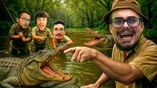 FOMOS PESCAR NUM PÂNTANO CHEIO DE JACARÉS - GONE FISHING COM OS AMIGOS