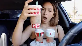 TRYING EVERY SINGLE STARBUCKS HOLIDAY DRINK & TREATS (best day ever!!)