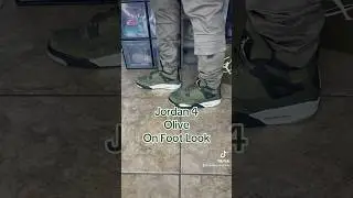 Air Jordan 4 Olive On Foot Look