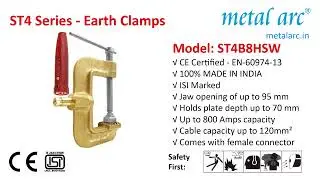 ST4B8HSW - Welding C Type Earth Clamp &ndash; ST4 Series &ndash; 800 Amps Comes with Female Cable Connector CCI