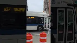 MTA NYCT EXCLUSIVE: 2015 XD40 7176 on the B37 (Ulmer Park Loan) #xd40 #mta #nyctbus #newflyerxd40