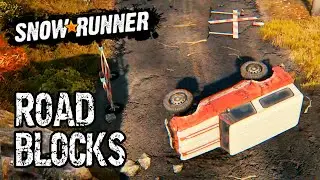 My New Biggest Fear In Hard Mode: ROAD BLOCKS // Snowrunner