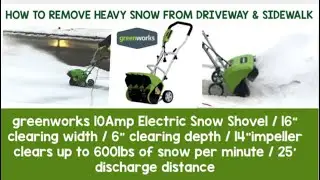 Best Electric snow shovel | Greenworks 10amp electric snow shovel assembly and review | snow removal
