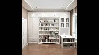 Rotating Desk Cabinet & Hidden Murphy Bed | Smart Space-Saving Furniture Solution#murphy bed